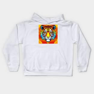 Psychedelic Art Tiger Head Kids Hoodie